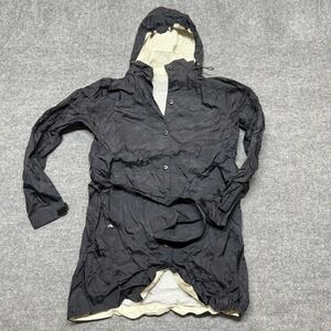 GoLite Jacket Womens Small Black Hooded Snap Front Windbreaker Lightweight Rain